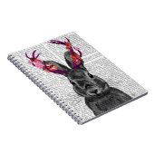 Jackalope met roze Antlers Notitieboek (Rechterzijde)