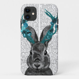 Jackalope met Turquoise Antlers iPhone 11 Hoesje