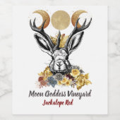 Jackalope Moon Goddess Label Wijn Etiket (Enkel label)