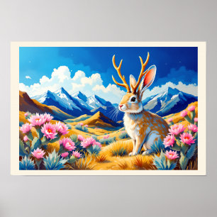 Jackalope Mountain Woestijn Alleen voor de Pret Poster