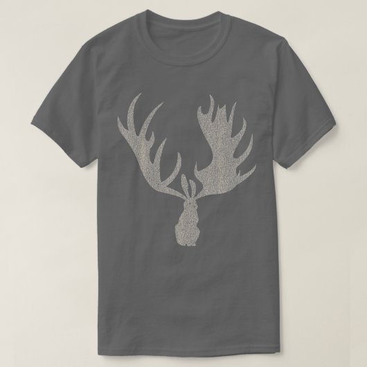 Jackalope Rabbit met Moose Antlers T-shirt (Design voorkant)