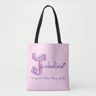 Jackelinenaam en betekenis monogram zak tote bag