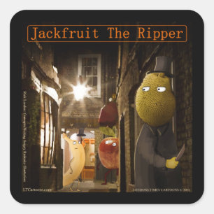 Jackfruit The Ripper Grappige Rick London Vierkante Sticker