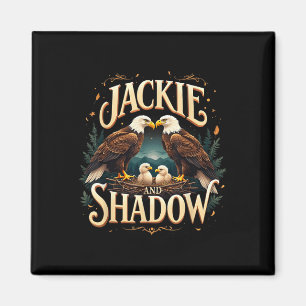 Jackie en Shadow Bald Eagle Familie Graphi Magneet