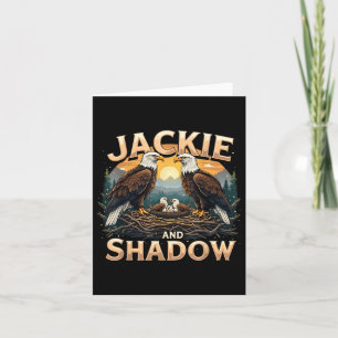 Jackie en Shadow Bald Eagle Family Design Kaart