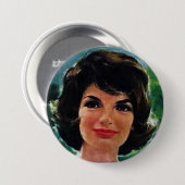 Jackie Kennedy Ronde Button 7,6 Cm (Voorkant /achterkant)