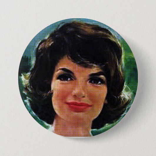 Jackie Kennedy Ronde Button 7,6 Cm (Voorkant)