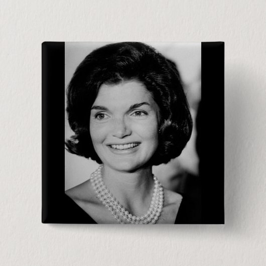 Jackie Kennedy Vierkante Button 5,1 Cm (Voorkant)