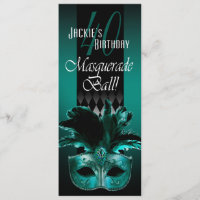 Jackie UK Blauwgroen Black Masquerade 40th Birthda