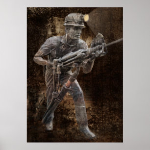 JACKLEG DRILLING DOOR MINER POSTER
