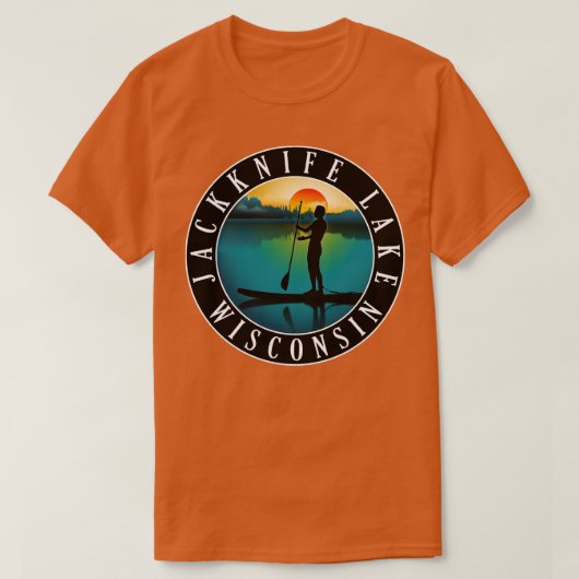 Jacknife Lake Wisconsin Paddleboarding T-shirt (Design voorkant)