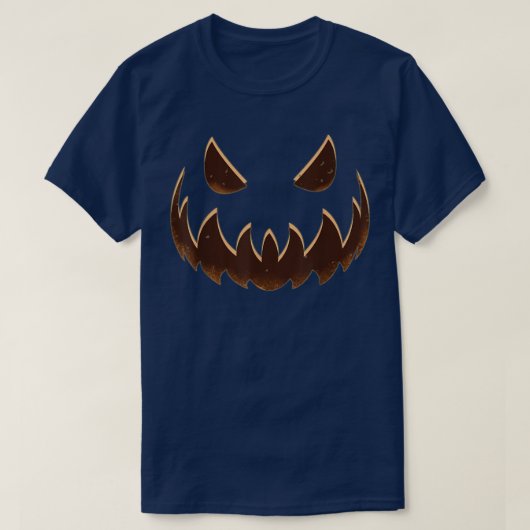 Jackolantern Mannen Vrouwen Kinder pompoen gezicht T-shirt (Design voorkant)