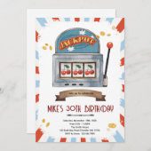 Jackpot casino party theme invitation (Devant / Derrière)