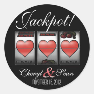 Jackpot Hearts We doen het in Vegas (groot) Ronde Sticker