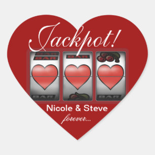 Jackpot Hearts, we doen het in Vegas Hart Sticker
