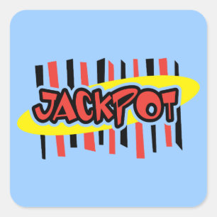 Jackpot Winner - Retro Gambling Style Vierkante Sticker