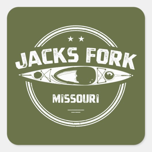 Jacks Fork Vierkante Sticker (Voorkant)