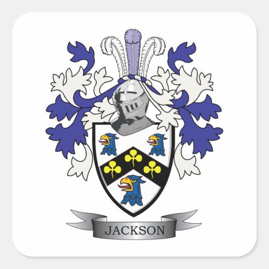 Jackson Coat of Arms Vierkante Sticker (Voorkant)