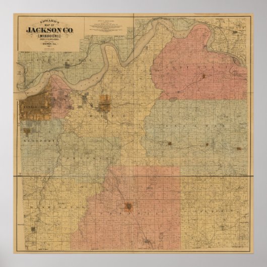Jackson County, Missouri Antiek Map Poster (Voorkant)