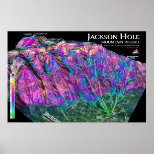 Jackson Hole 3dSkiMaps-Poster Poster