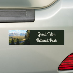 Jackson Hole-bergen en rivier Bumpersticker