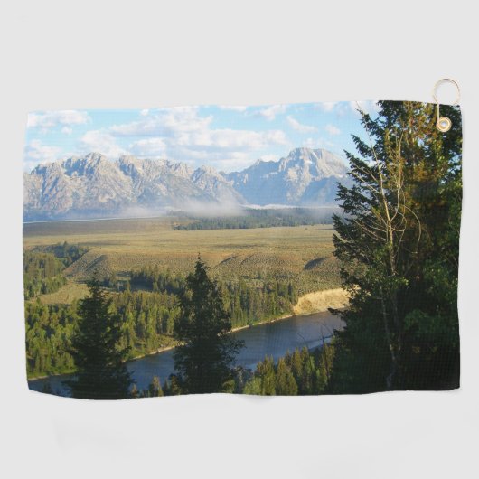 Jackson Hole-bergen en -rivier Golfhanddoek (Horizontaal)