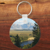 Jackson Hole-bergen en rivier Sleutelhanger (Voorkant)