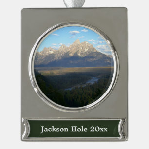 Jackson Hole-bergen (Grand Teton National Park) Verzilverd Banner Ornament
