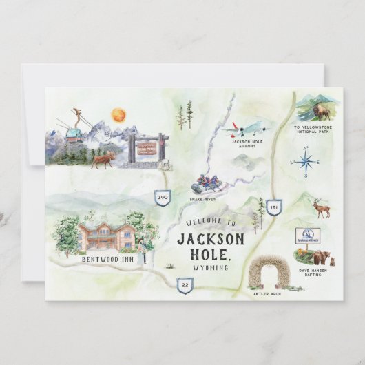 Jackson Hole | Carte de mariage de destination (Devant)