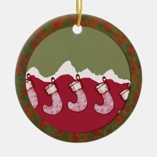 Jackson Hole-kerstversiering Keramisch Ornament (Voorkant)