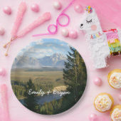 Jackson Hole Mountains en River Papieren Bordje (Feest)
