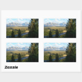Jackson Hole Mountains en River Rechthoekige Sticker (Vel)