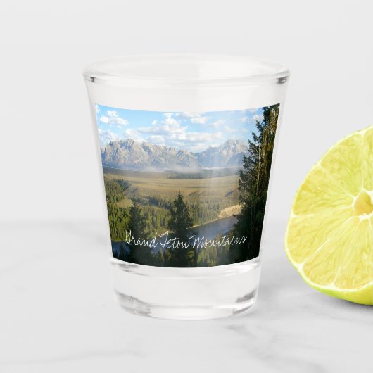 Jackson Hole Mountains en River Shot Glas (Voorkant)