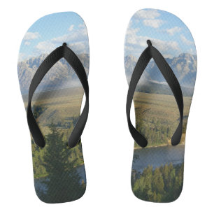 Jackson Hole Mountains en River Teenslippers