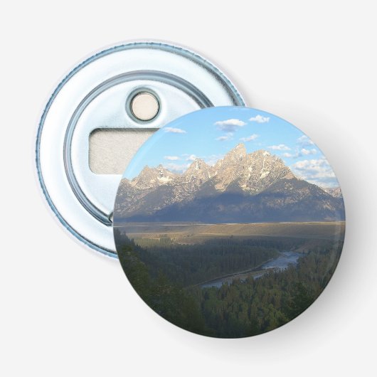 Jackson Hole Mountains (Nationaal Park Grand Teton Button Flesopener (Voorkant)