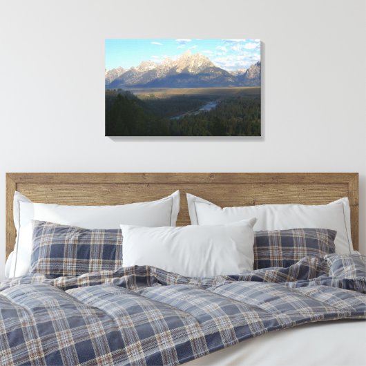 Jackson Hole Mountains (Nationaal Park Grand Teton Canvas Afdruk (Insitu (Slaapkamer))
