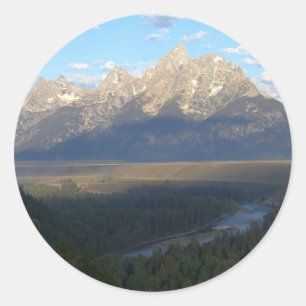 Jackson Hole Mountains (Nationaal Park Grand Teton Ronde Sticker