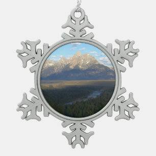 Jackson Hole Mountains (Nationaal Park Grand Teton Tin Sneeuwvlok Ornament