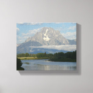 Jackson Hole-rivier in Grand Teton National Park Canvas Afdruk