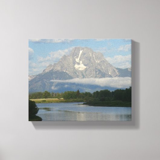 Jackson Hole, rivier in Grand Teton National Park Canvas Afdruk (Voorkant)