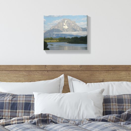 Jackson Hole, rivier in Grand Teton National Park Canvas Afdruk (Insitu (Slaapkamer))
