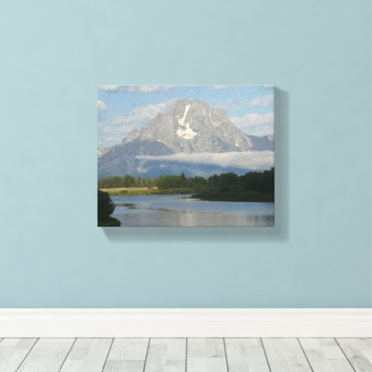 Jackson Hole, rivier in Grand Teton National Park Canvas Afdruk (Insitu (Houten vloer))