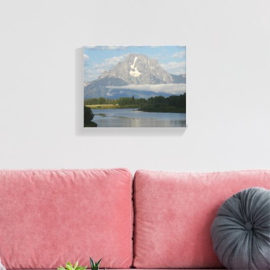 Jackson Hole, rivier in Grand Teton National Park Canvas Afdruk (Insitu (Woonkamer))
