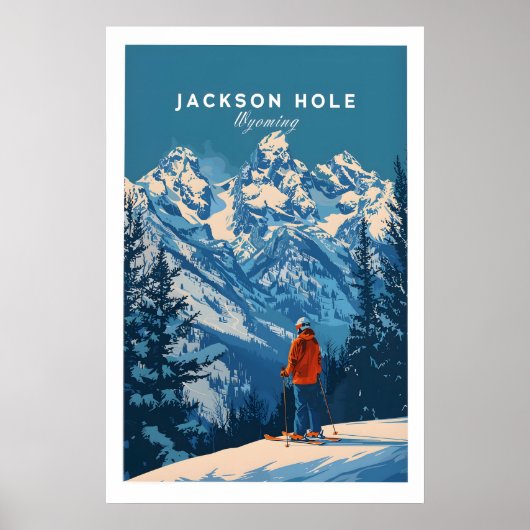 Jackson Hole Ski Poster - Wyoming 1 (Devant)