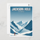 Jackson Hole Skiën Skier Reizen Briefkaart (Voorkant / Achterkant)
