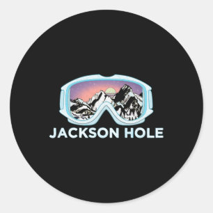 Jackson Hole Skiontwerp Jackson Hole Ronde Sticker