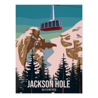 Jackson Hole Travel resort poster vintage Perfect Poster