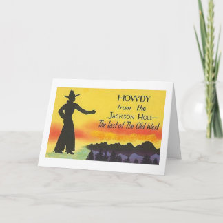 Jackson Hole Wyoming Cowboy Card Kaart