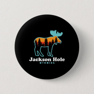 Jackson Hole Wyoming Eland Bergen Grand Tetons Ronde Button 5,7 Cm