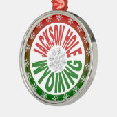 Jackson Hole Wyoming Red green snewflake ornament (Links)